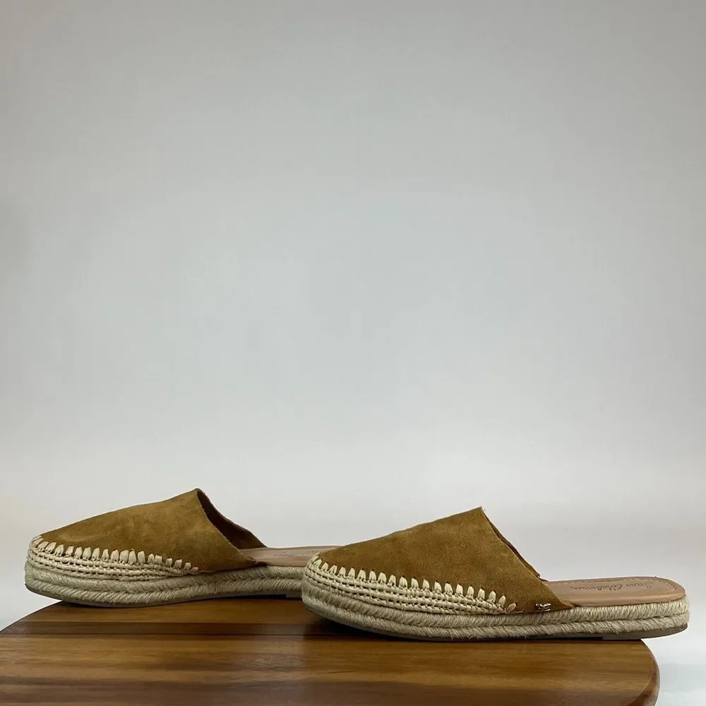 Womens Sam Edelman Austin Brown‎ Suede Espadrille Mules Shoes Size 9 M GUC